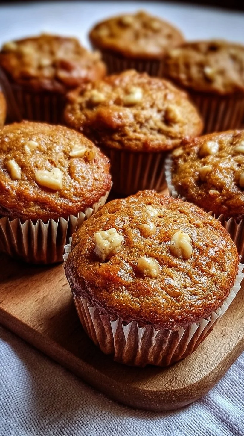 Freshly baked banana cottage cheese muffins in a vibrant setting