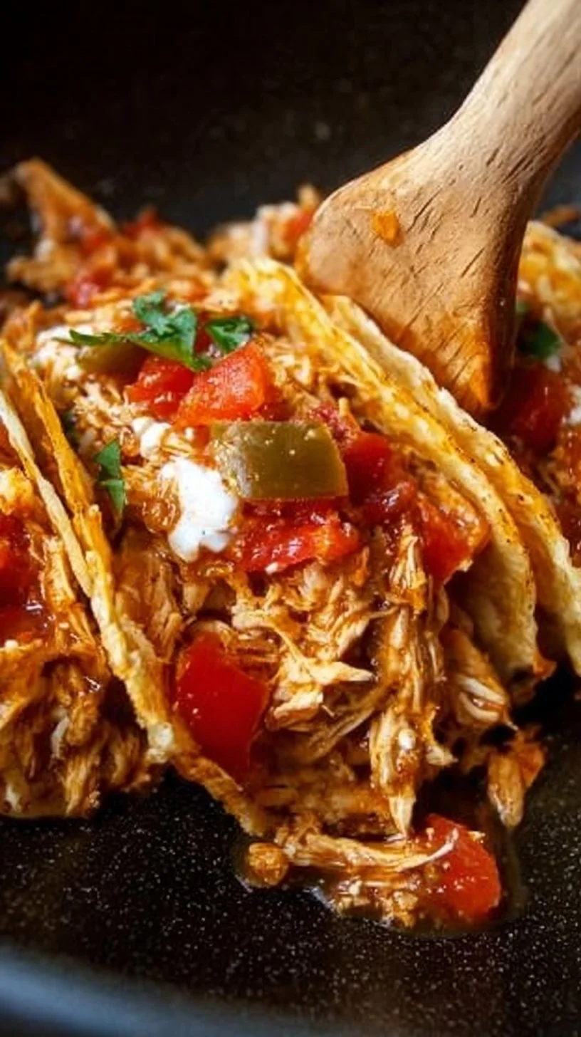 Easy crockpot chicken tacos served with toppings