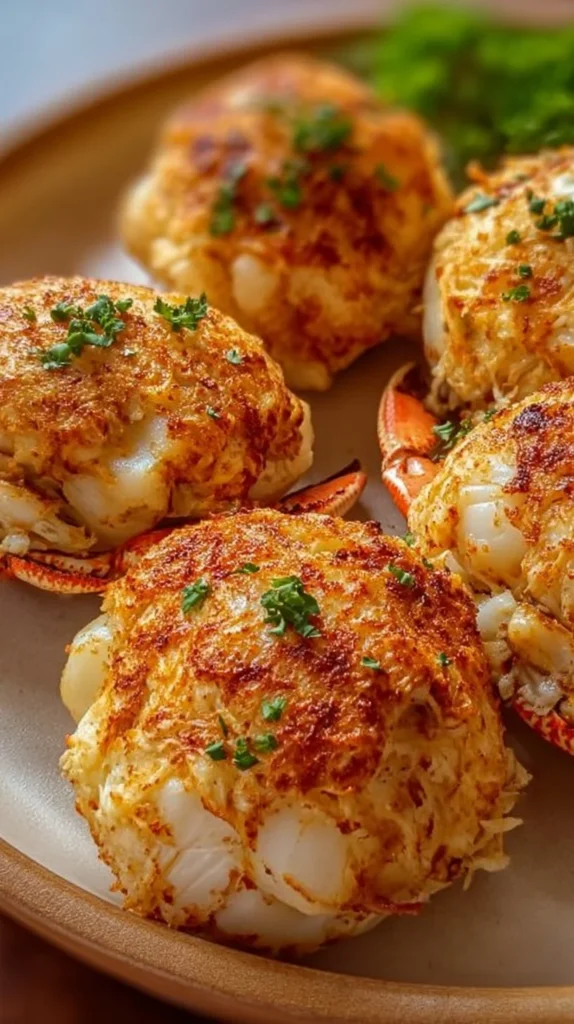 Plate of famous crab bombs stuffed with flavorful crab meat