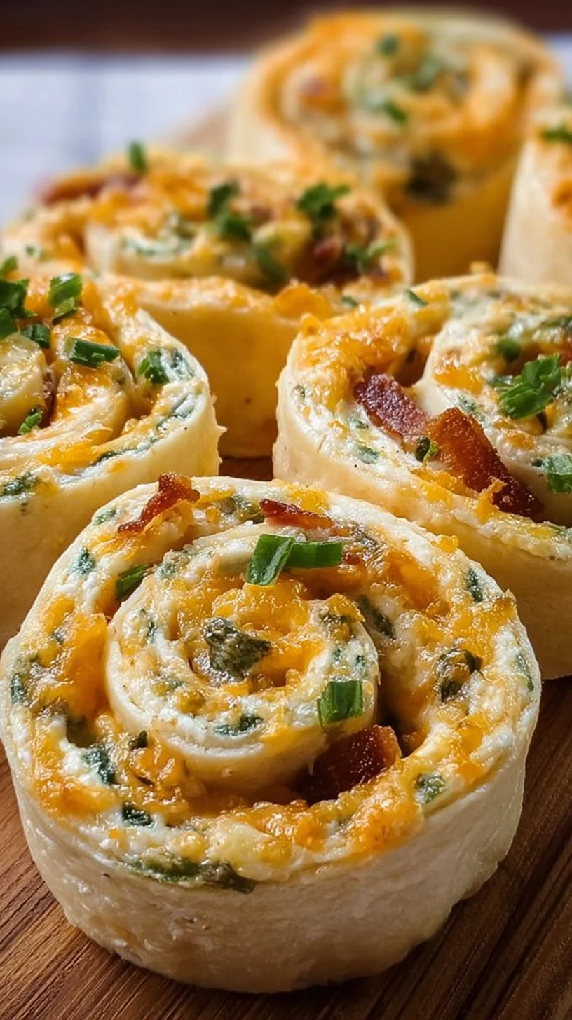 Jalapeño Popper Cream Cheese Pinwheels arranged on a platter.