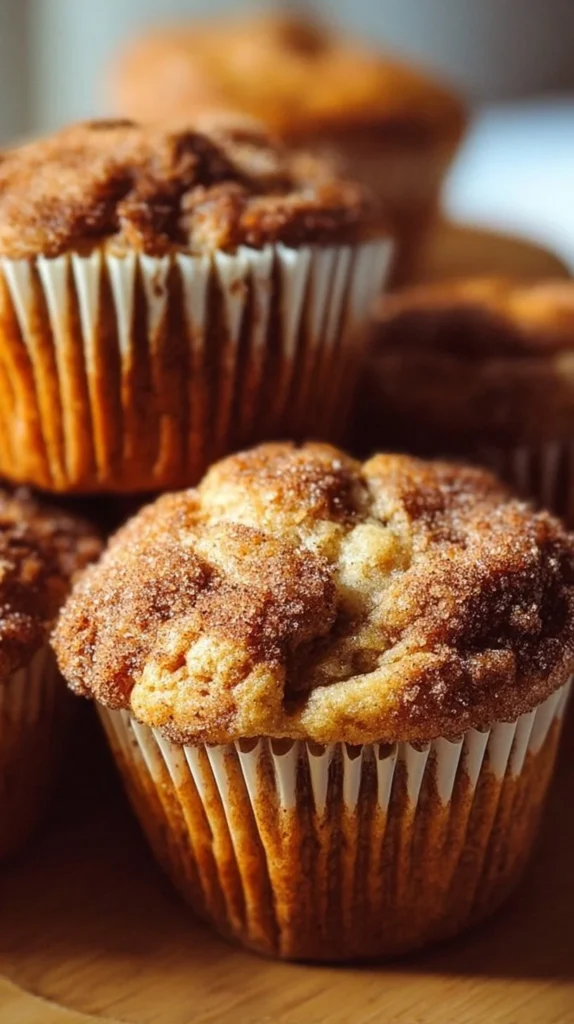 Delicious banana cinnamon muffins cooling on a wire rack.