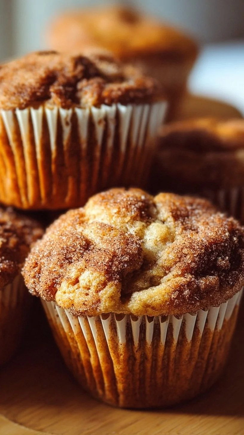 Delicious banana cinnamon muffins cooling on a wire rack.