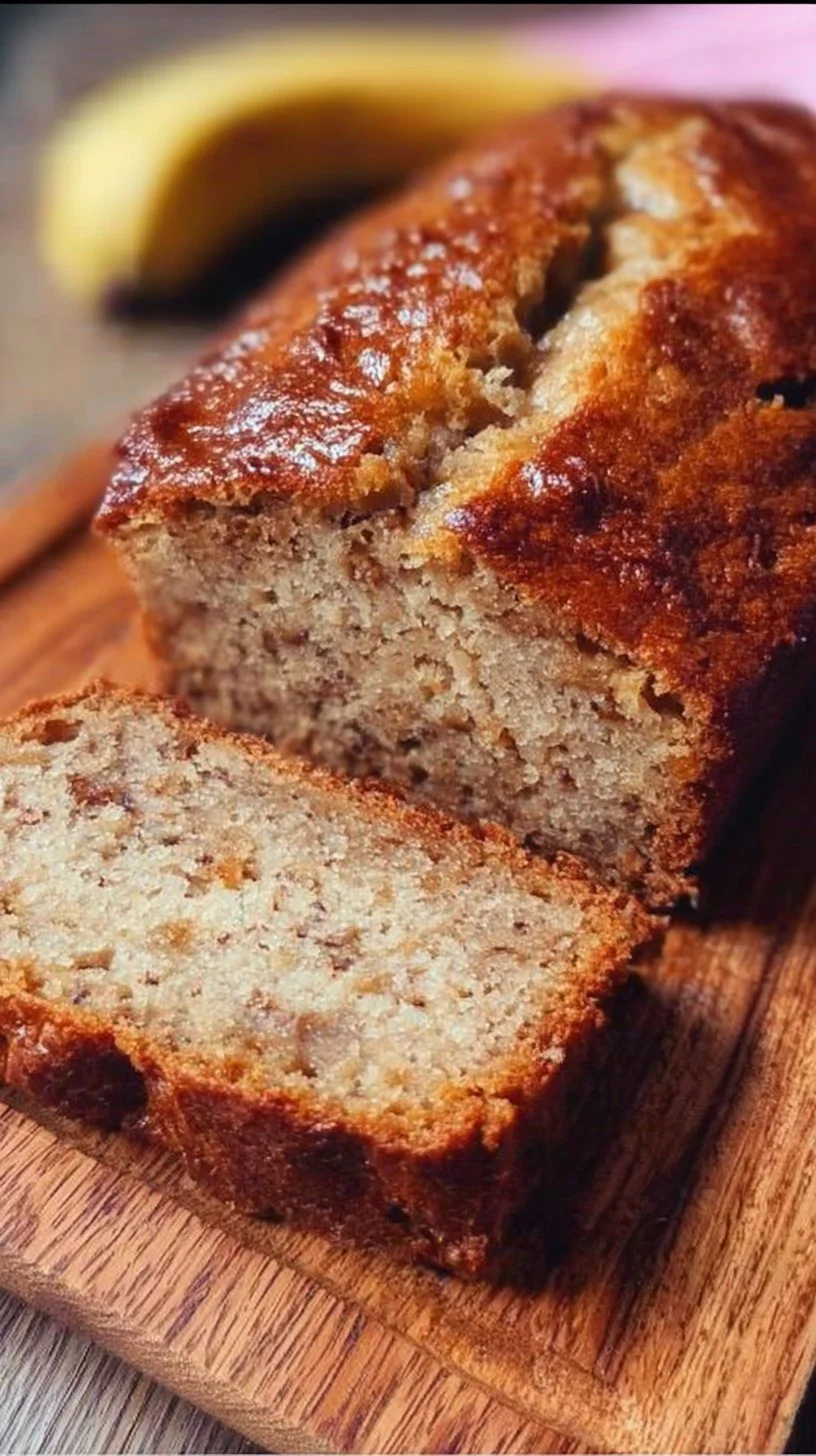 Delicious slice of sourdough banana bread made with sourdough discard