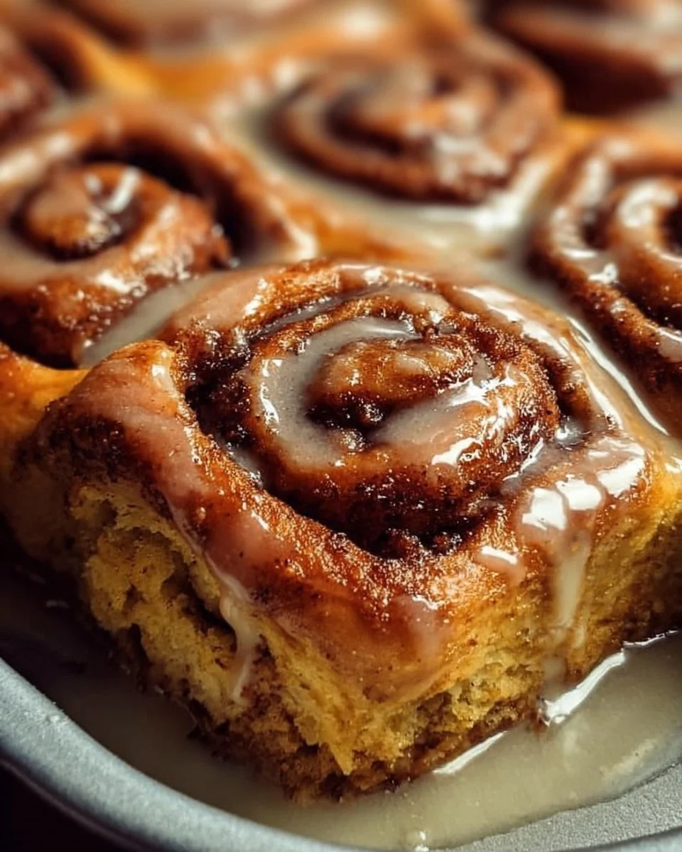 Delicious banana bread cinnamon rolls topped with icing and walnuts