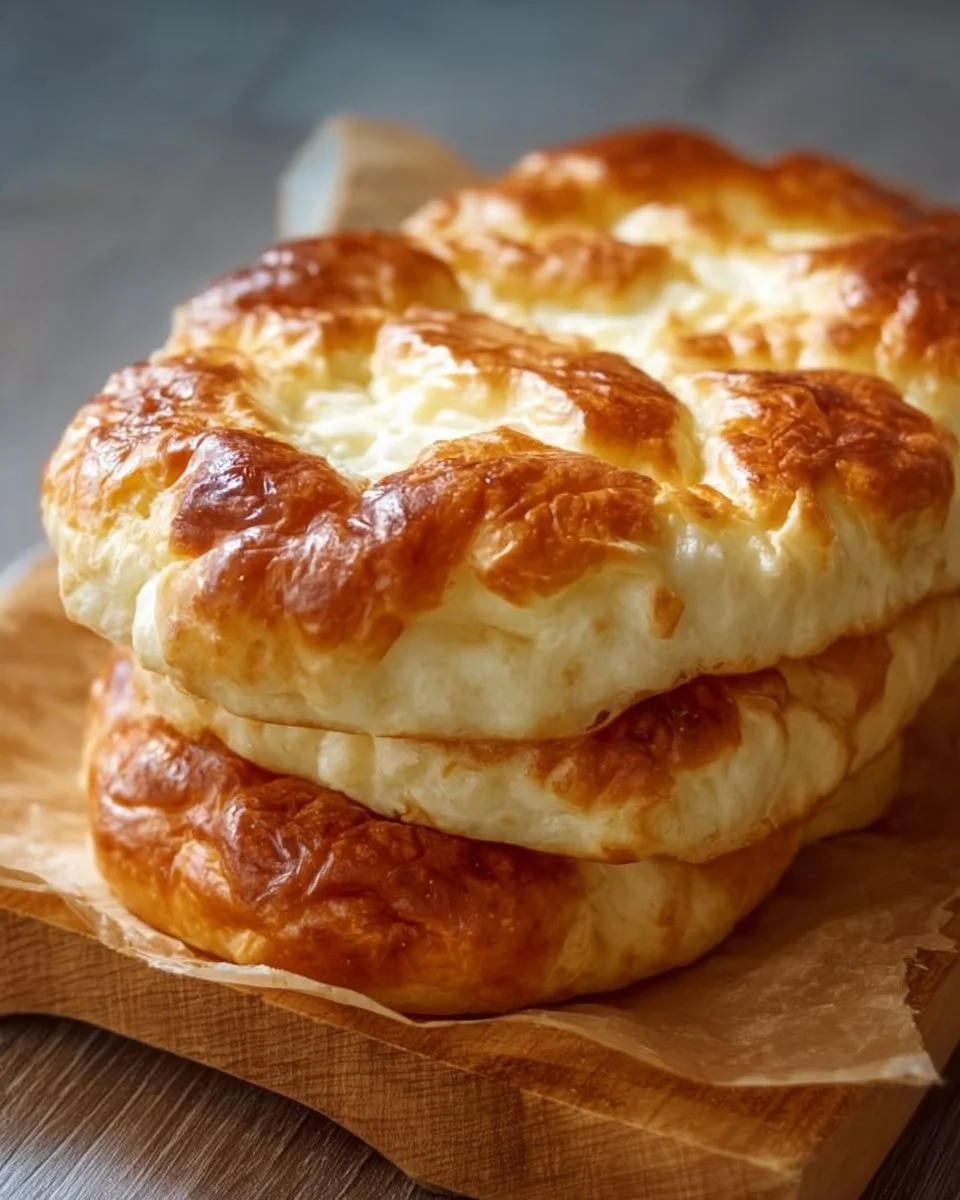 Fluffy cottage cheese cloud bread fresh out of the oven