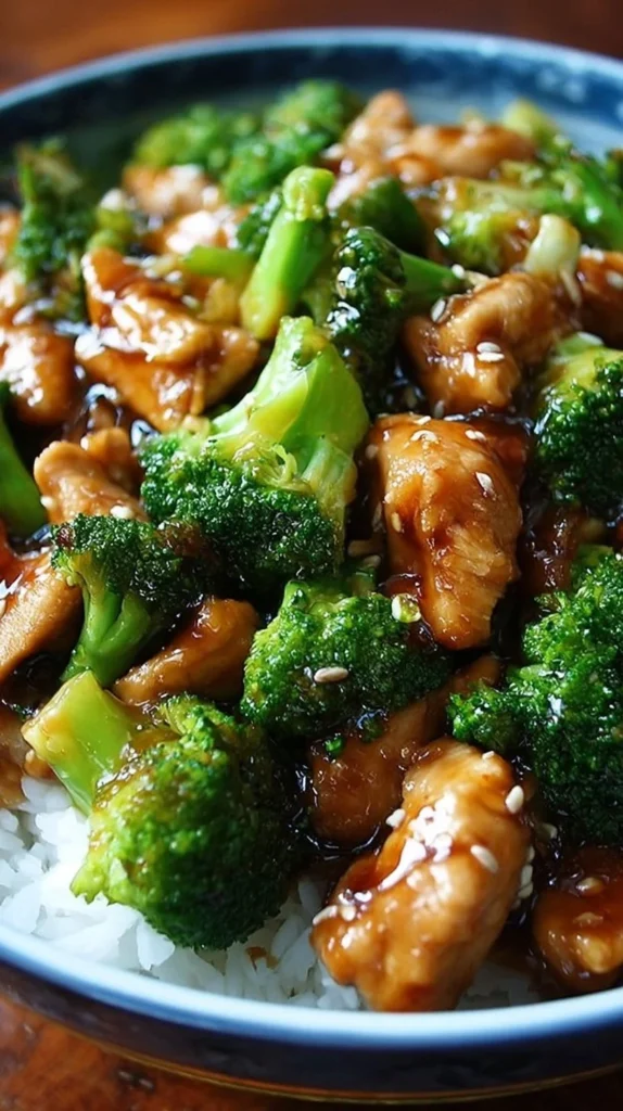 Better-Than-Takeout Chinese Chicken and Broccoli dish served on a plate