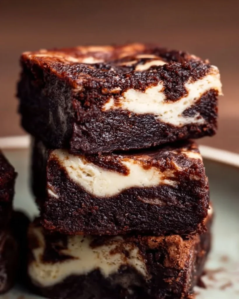 Delicious Cheesecake Marble Brownies with a rich chocolate and creamy cheesecake swirl.