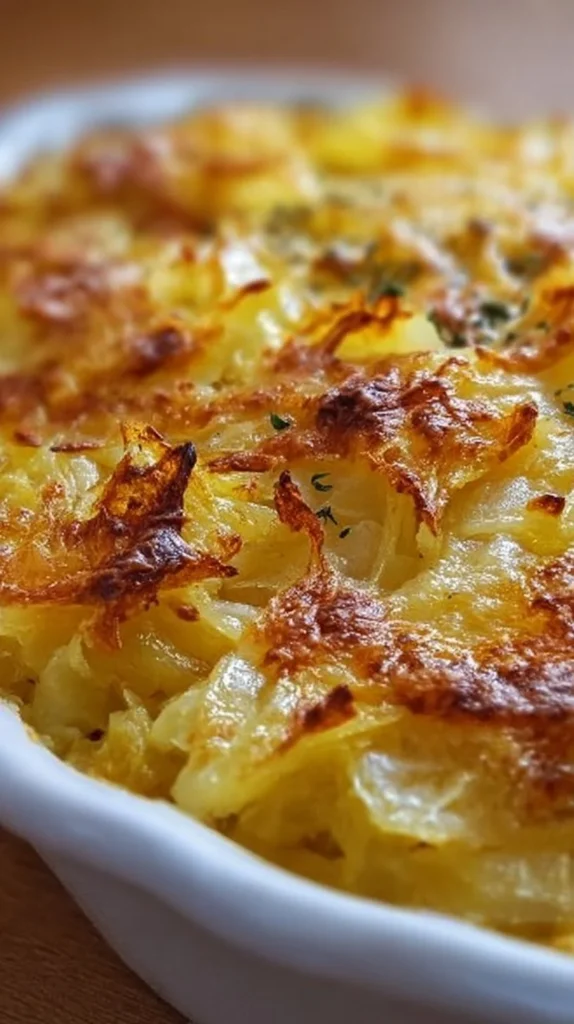 Cheesy Cabbage Casserole baked with layers of cheese and cabbage goodness