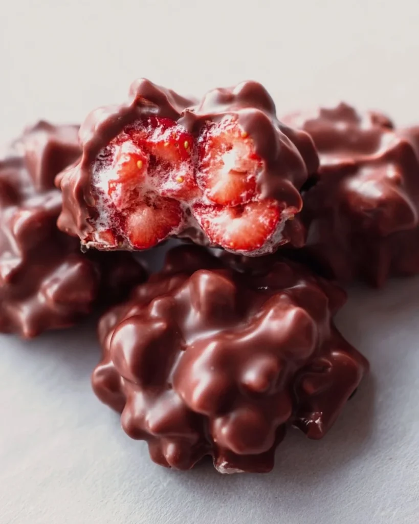 Delicious chocolate strawberry yogurt clusters for a tasty treat