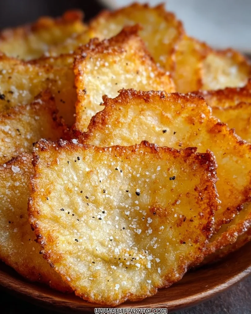 Crunchy homemade cottage cheese chips served in a bowl