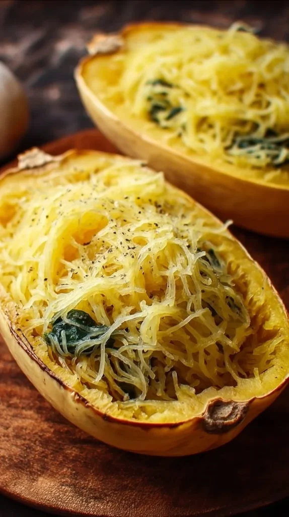 Healthy and delicious spaghetti squash dish served on a plate.