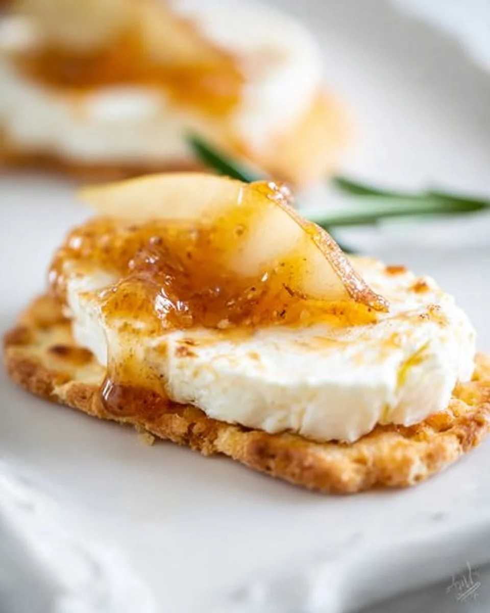 Easy baked goat cheese and honey appetizer served on a wooden board