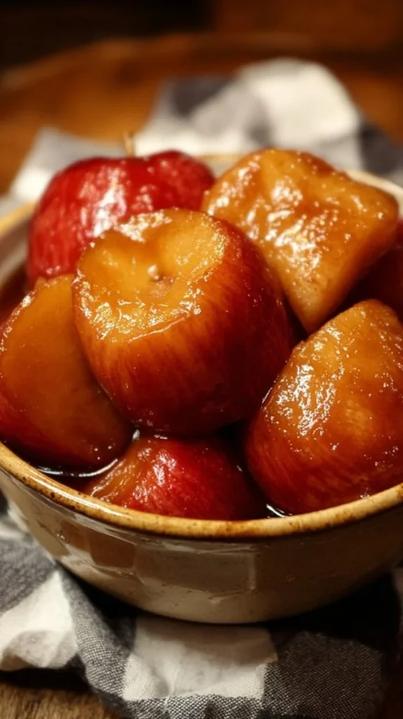 Delicious easy crockpot apples recipe inspired by Cracker Barrel