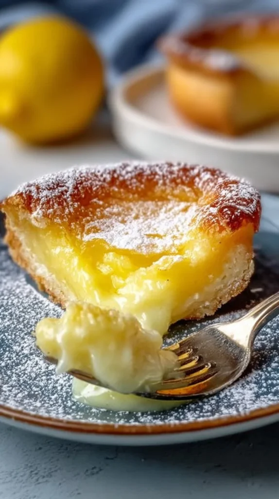 Easy Impossible Pie recipe for lemon dessert lovers with a delicious golden crust.