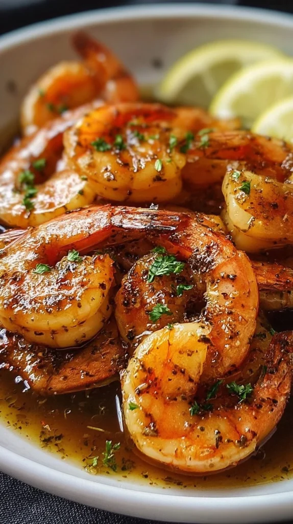 Delicious Honey Butter Old Bay Shrimp served in a bowl