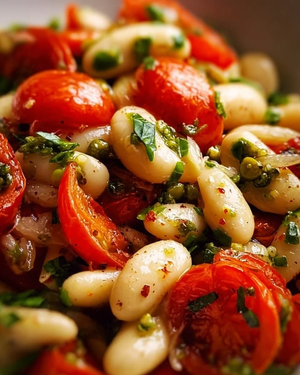 Delicious Italian White Bean Salad with fresh ingredients and vibrant colors.