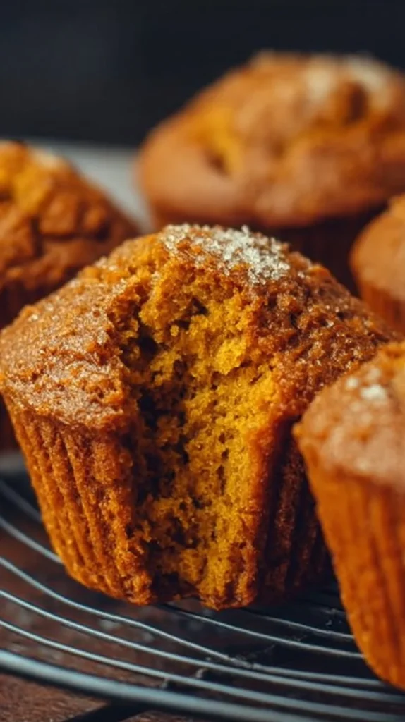 Deliciously moist pumpkin muffins ready for serving