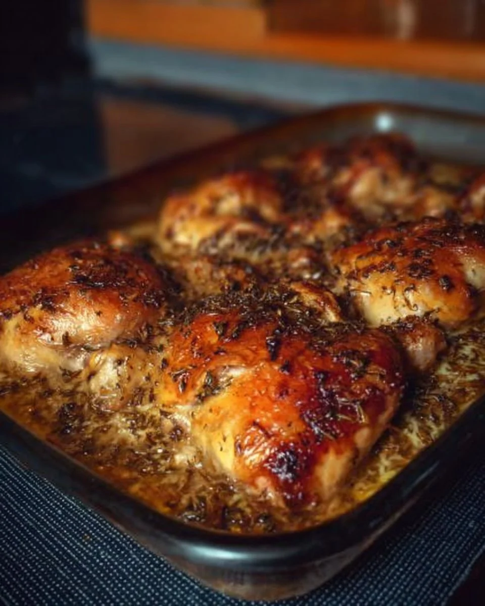Delicious No Peek Chicken dish cooked to perfection in a casserole