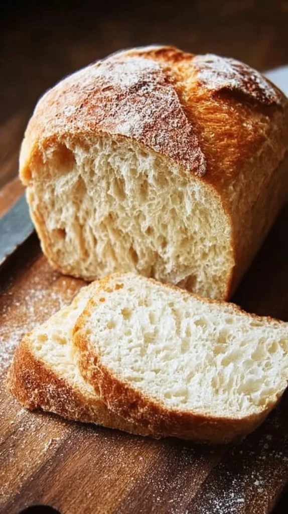 Freshly baked one hour bread ready to be served.