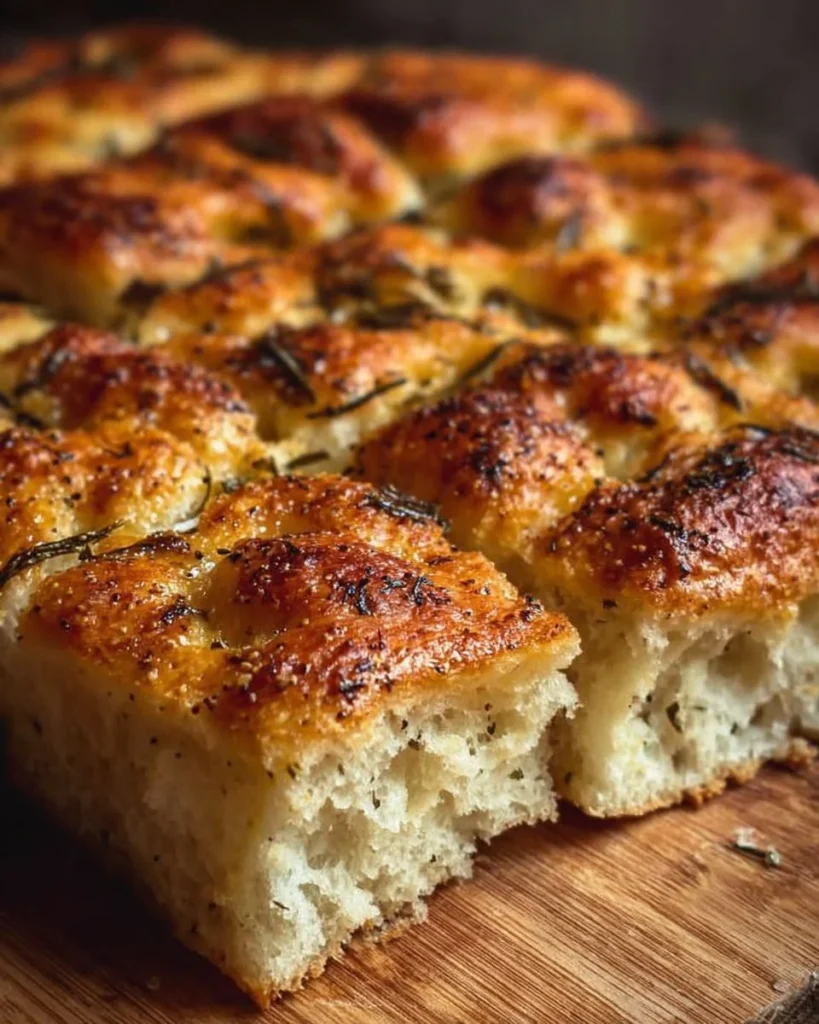 Freshly baked focaccia bread, ideal for same day serving