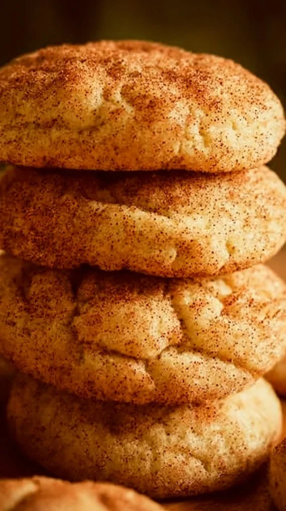 Delicious homemade Snickerdoodle Cookies with cinnamon sugar topping.