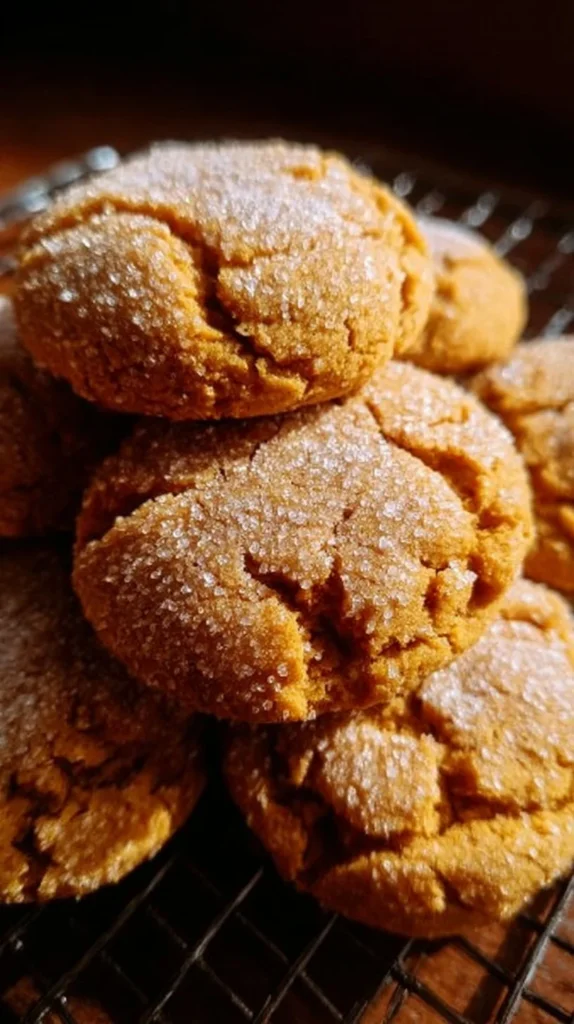 Soft batch pumpkin sugar cookies with a sprinkle of cinnamon and sugar