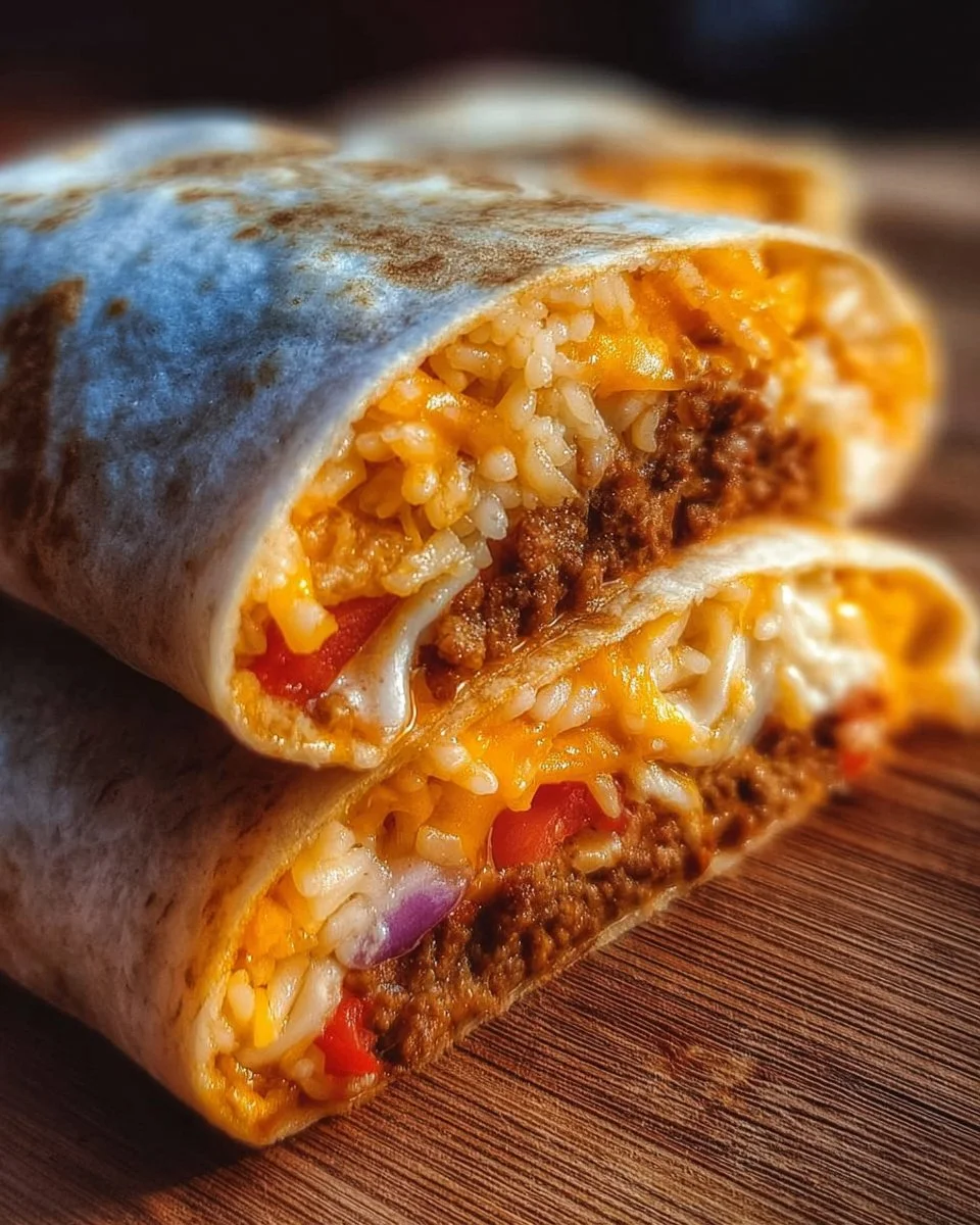 Taco Bell Quesarito wrapped in cheese-dusted flour tortilla with toppings