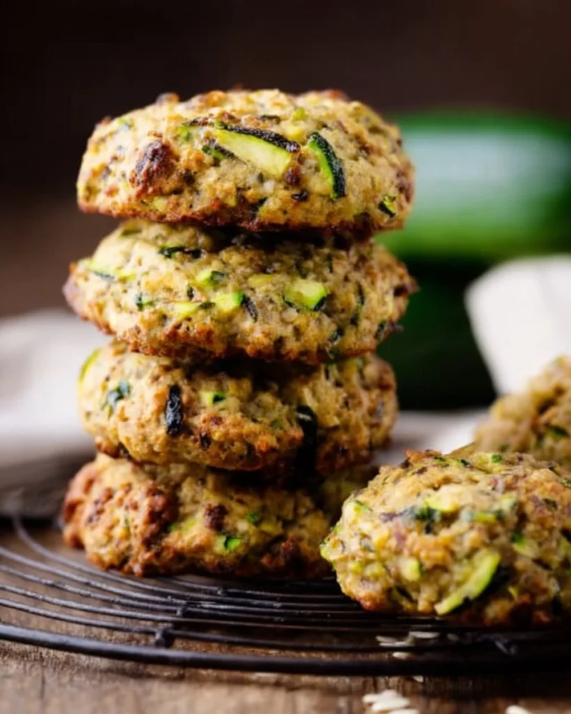 Delicious zucchini breakfast cookies with oats and chocolate chips
