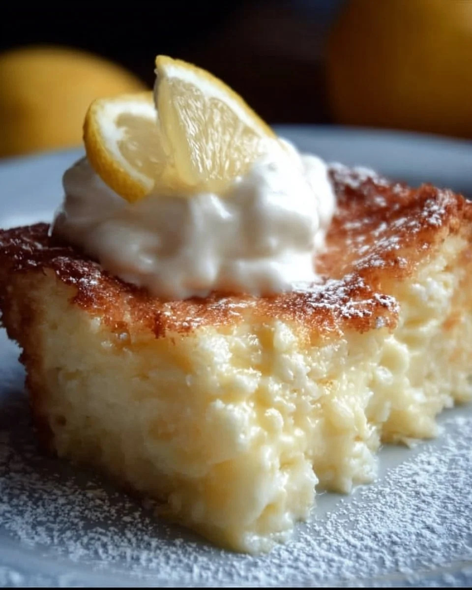 Delicious 4 Ingredients Lemon Cream Cheese Dump Cake served on a plate