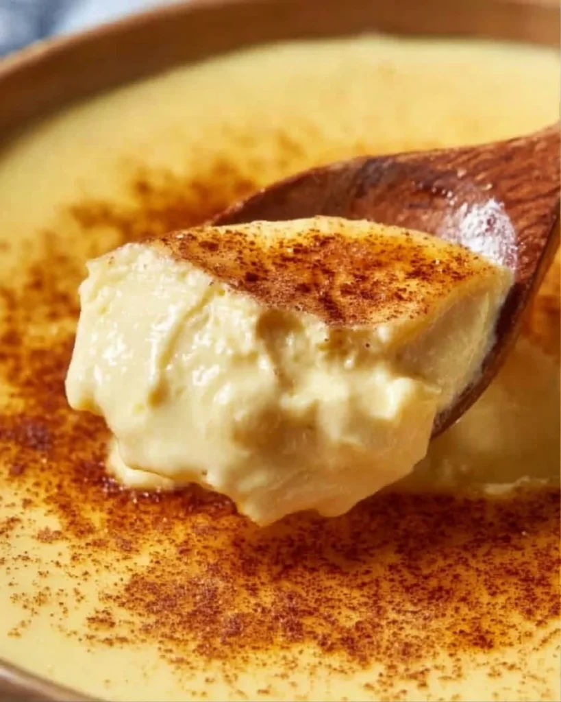 Delicious Amish baked custard dessert in a dish