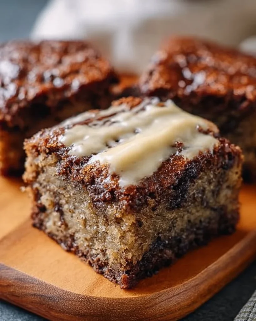 Delicious banana bread brownies topped with chocolate and nuts