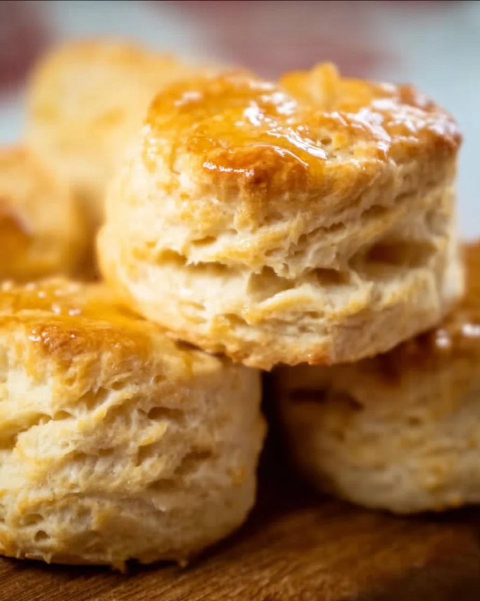 Fluffy buttermilk biscuits served with butter and jam