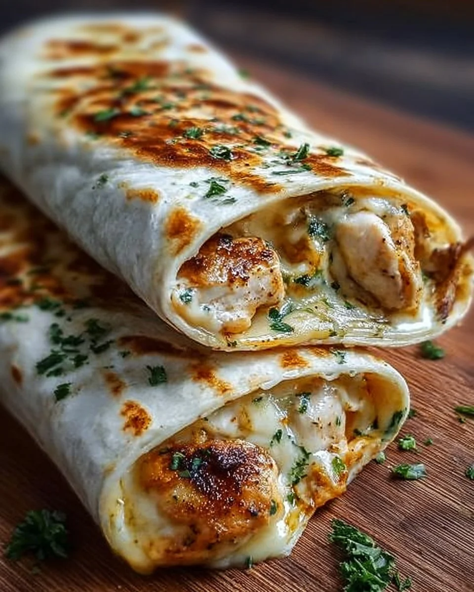 Cheesy garlic chicken wings wrapped for a tasty snack