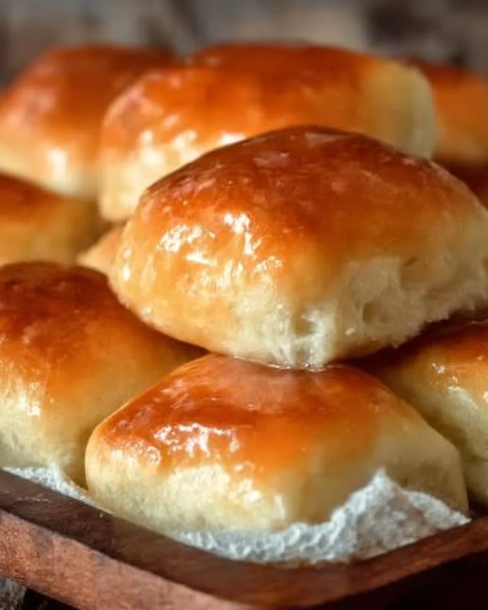 Freshly baked Texas Roadhouse Rolls served warm with cinnamon butter