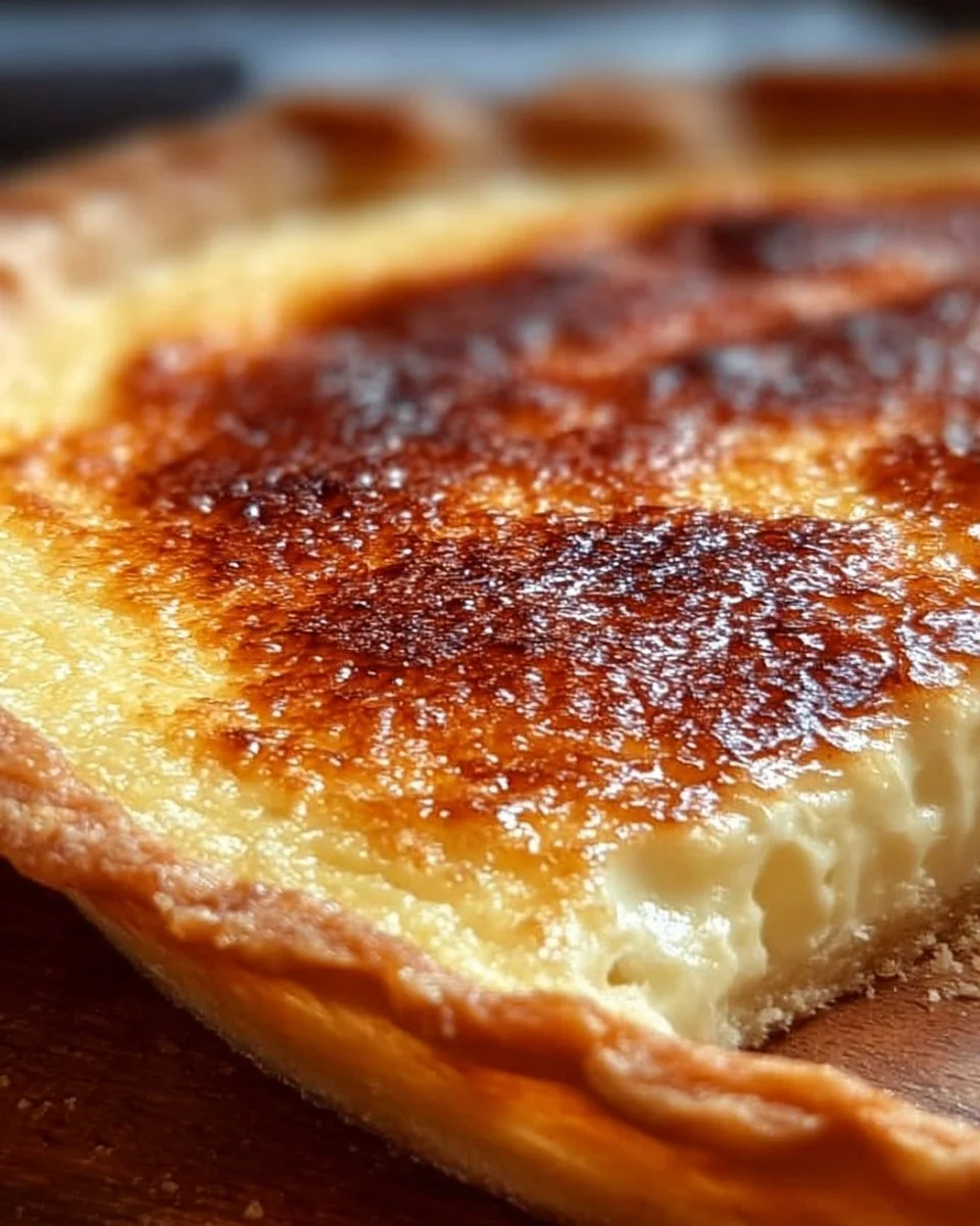 Delicious homemade egg custard pie with a creamy filling and golden crust.