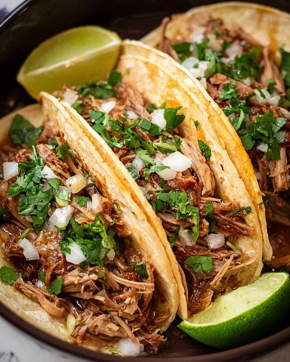 Delicious easy Crockpot carnitas recipe for tacos or burritos