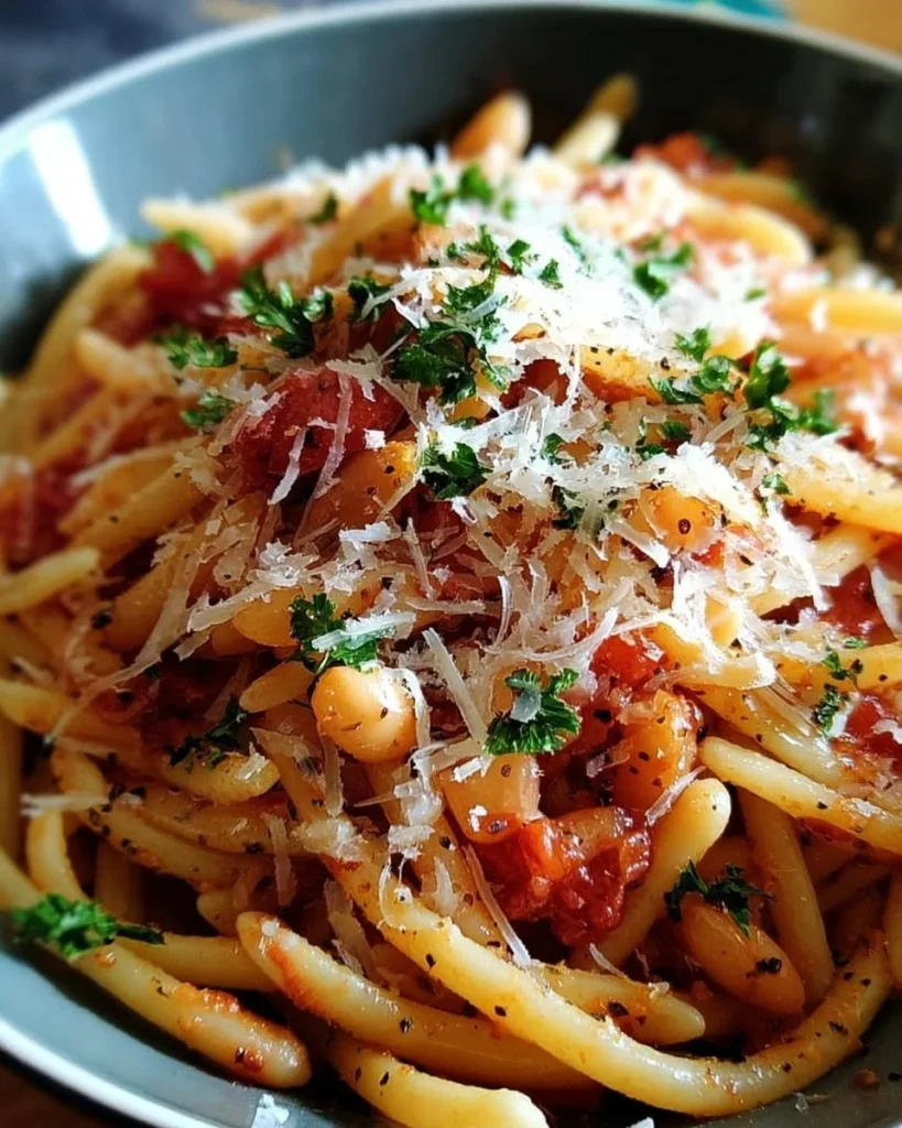 Delicious Easy Ponza Pasta served with fresh ingredients and herbs