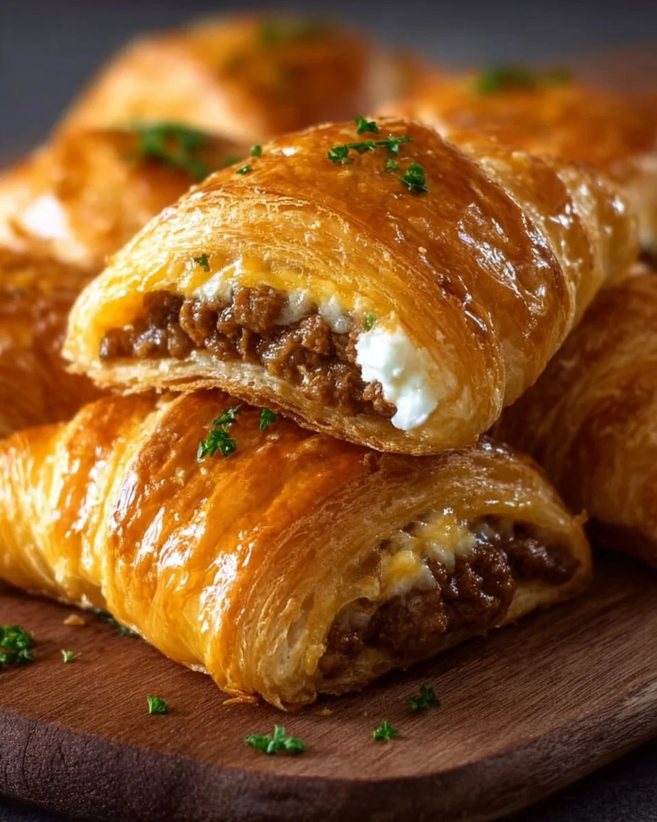 Easy sausage and cream cheese crescents ready to serve.
