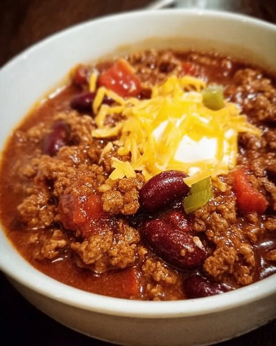Bowl of First Place Chili showcasing rich ingredients and spices