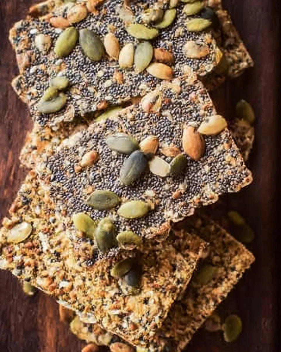 Delicious Four Seed Crackers for a healthy and flavorful snack