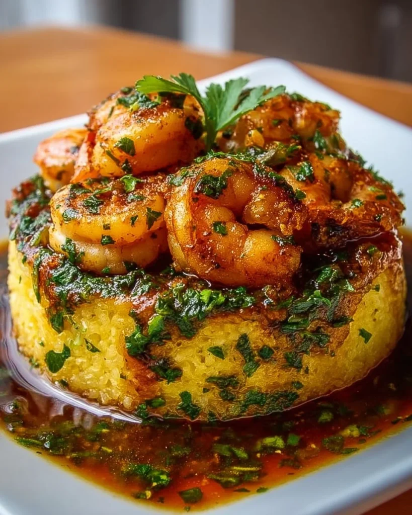 Delicious Garlic Shrimp Mofongo served in a traditional dish.