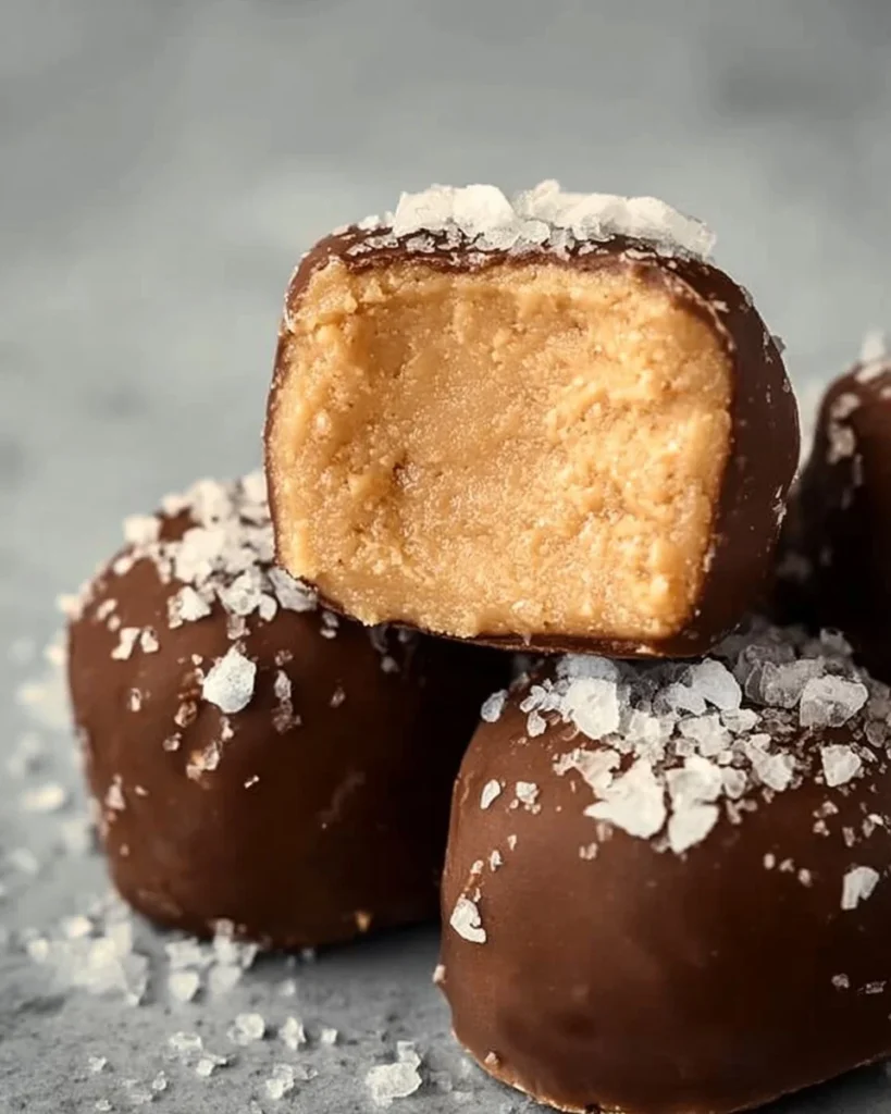 Healthy frozen peanut butter Greek yogurt bites on a plate
