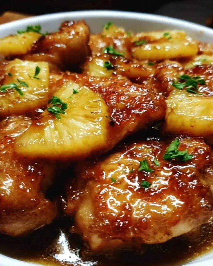 Delicious Honey Pineapple Chicken served on a plate with vibrant colors
