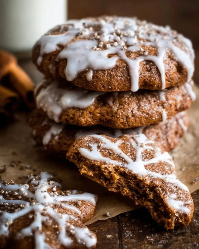 Iced gingerbread cookies decorated with icing and colorful sprinkles