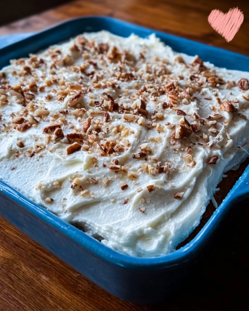 Delicious Italian Cream Sheet Cake with creamy frosting and coconut topping