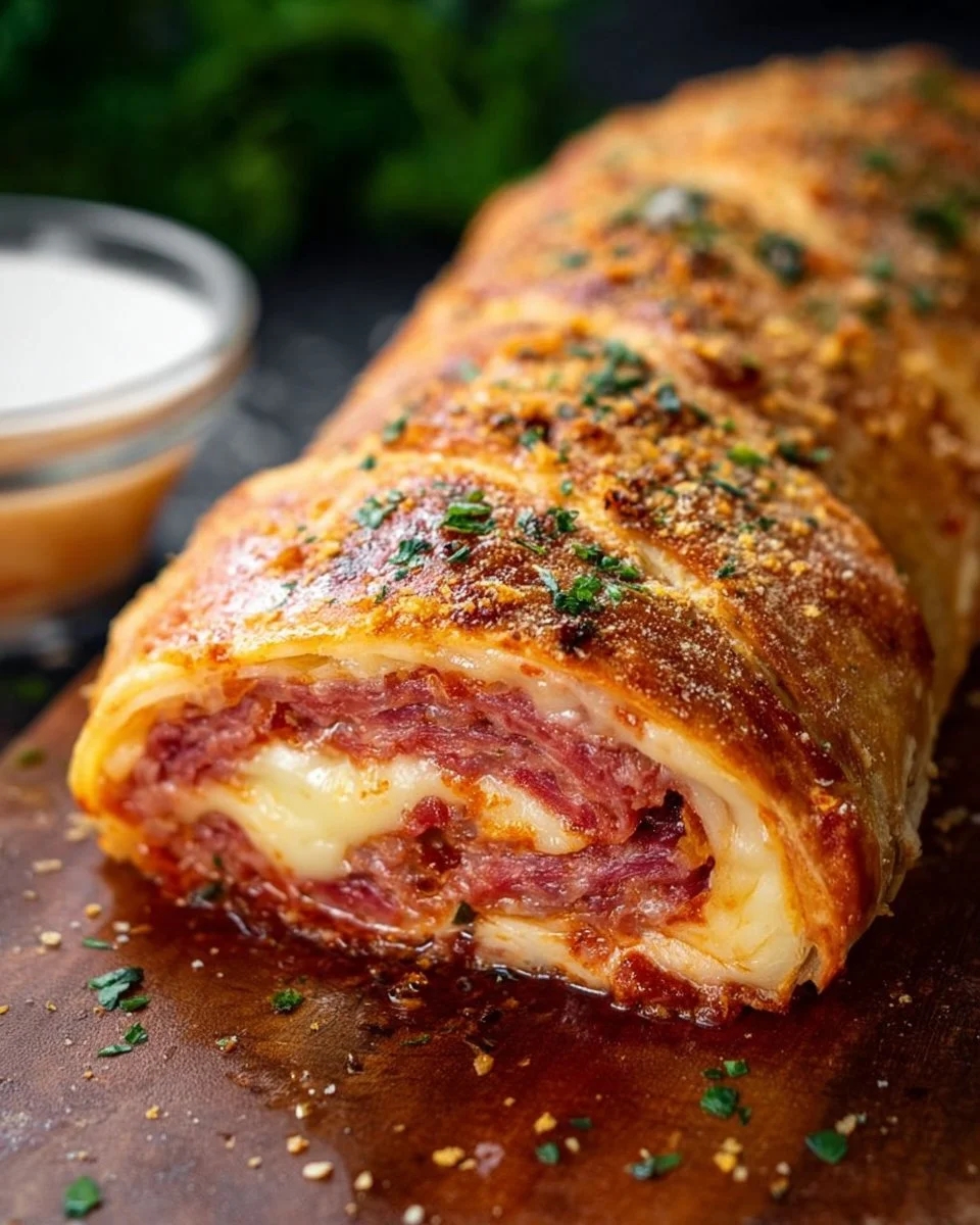 Italian Meat Stromboli filled with meats and cheese, perfect for a quick meal.