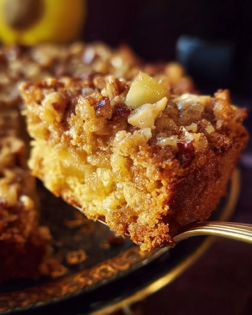 Delicious slice of moist Granny Cake served on a plate