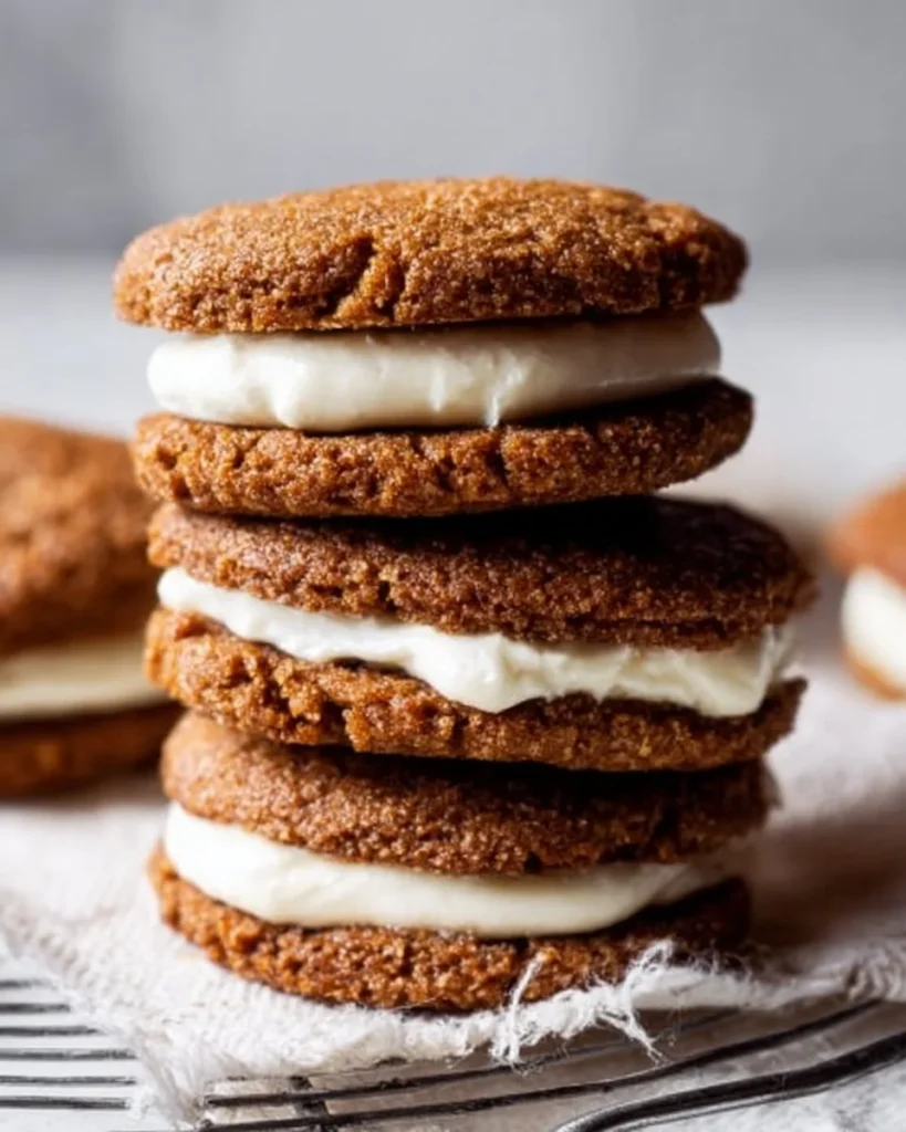 Paleo oatmeal cream pies with creamy filling and oatmeal cookies
