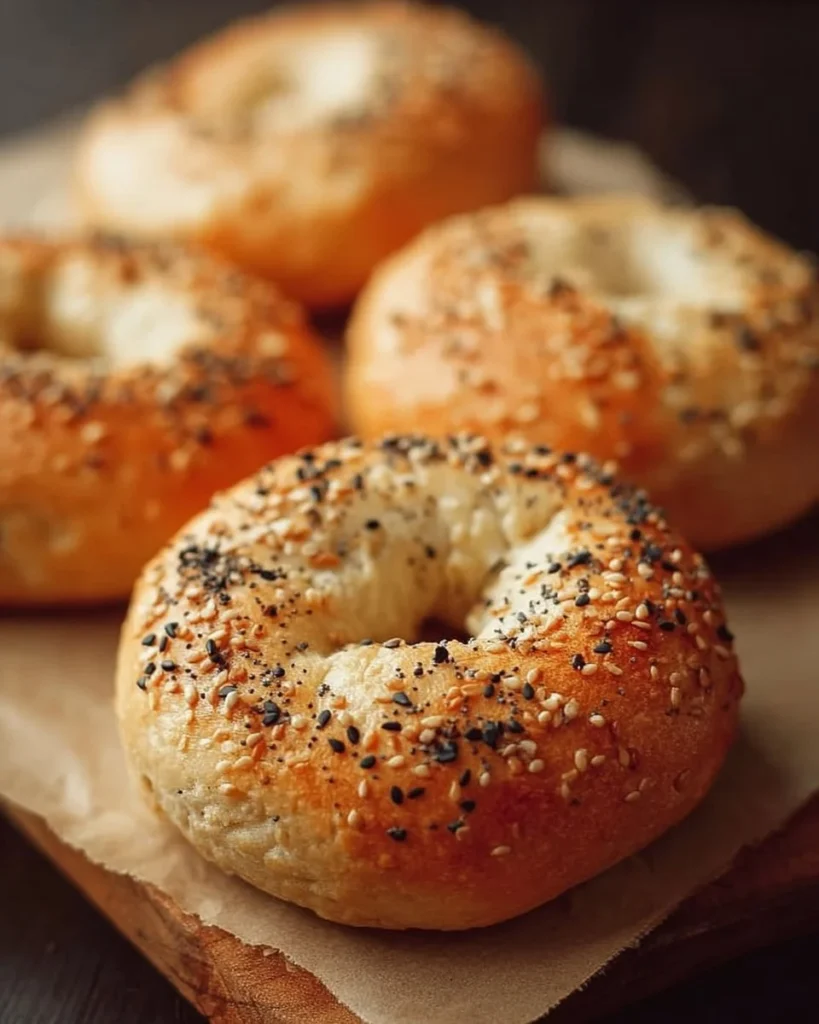Soft cottage cheese almond flour bagels fresh out of the oven.