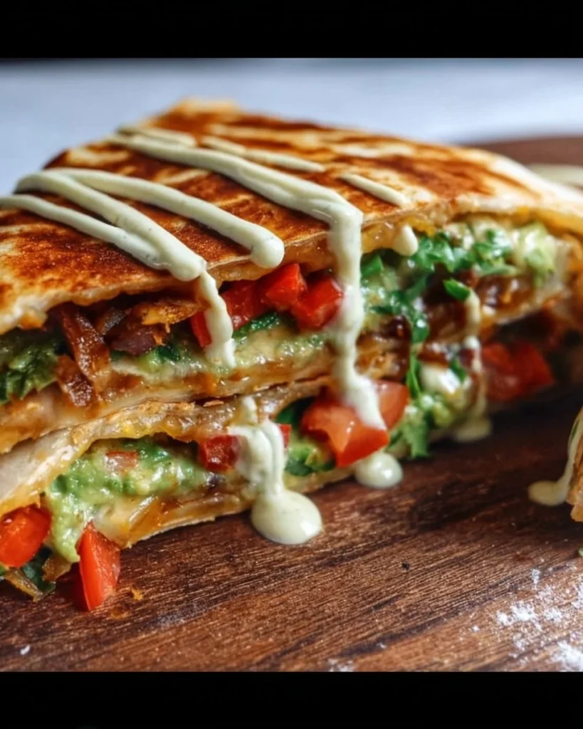 Vegetarian Crunchwrap Supreme with fresh veggies and toppings
